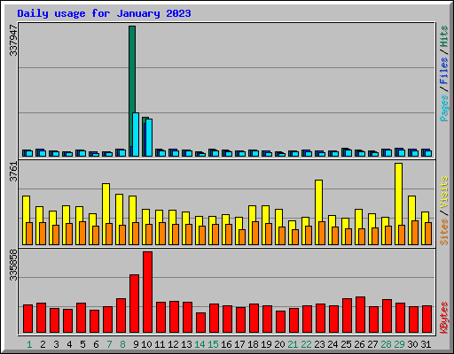 Daily usage for January 2023