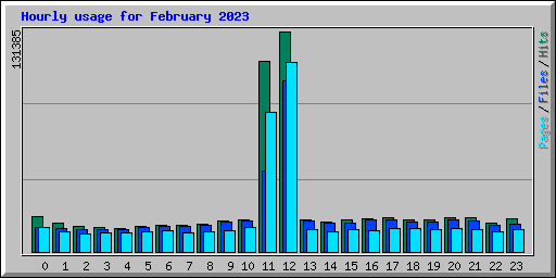 Hourly usage for February 2023