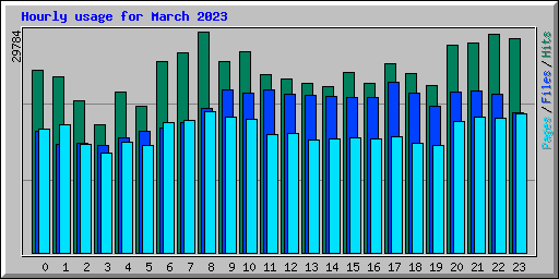 Hourly usage for March 2023