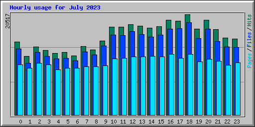 Hourly usage for July 2023